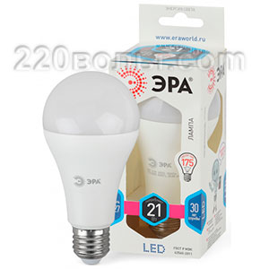 Лампа светодиодная ЭРА LED A65-21W-840-E27 (диод, груша, 21Вт, нейтр, E27)