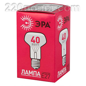 Лампа накаливания ЭРА R63-40W-230-E27 цв. упаковка