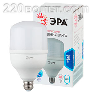 Лампа светодиодная ЭРА LED POWER T100-30W-4000-E27 (диод, колокол, 30Вт, нейтр, E27)