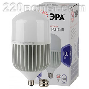 Лампа светодиодная ЭРА LED POWER T160-100W-6500-E27/E40 (диод, колокол, 100Вт, хол, E27/E40)