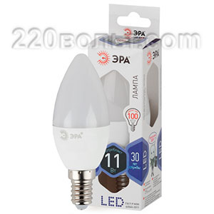 Лампа светодиодная ЭРА LED B35-11W-860-E14 (диод, свеча, 11Вт, хол, E14)