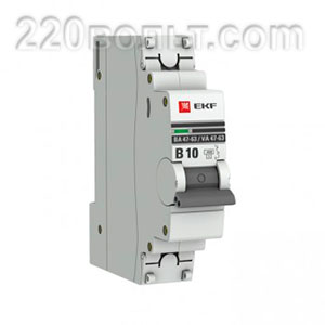 Автоматический выключатель ВА 47-63, 1P 10А (В) 4,5kA EKF PROxima