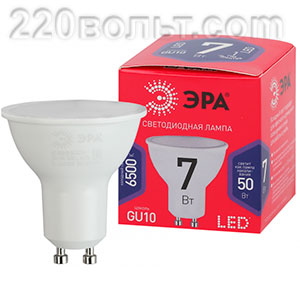 Лампа светодиодная ЭРА ECO LED MR16- 7W-865-GU10 R (диод, софит, 7Вт, хол, GU10)