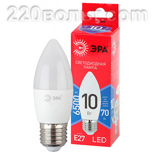 Лампа светодиодная ЭРА ECO LED B35-10W-865-E27