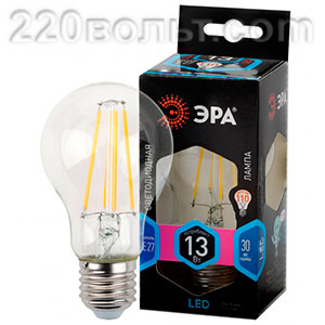 Лампа светодиодная ЭРА F-LED A60-13W-840-E27