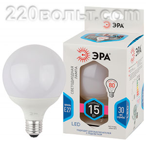 Лампочка светодиодная ЭРА STD LED G95-15W-E27 15Вт шар