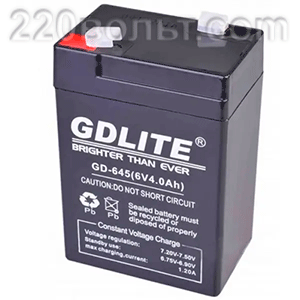 Аккумулятор GD-645 6v 4,0Ah GDLITE