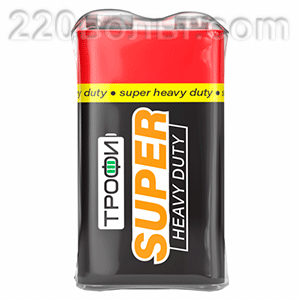 Батарейка 9V 6F22-1S SUPER HEAVY DUTY Zinc (10/500/18000) ТРОФИ (1604)