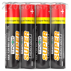 Батарейка R03-4S SUPER HEAVY DUTY Zinc (60/1200/72000) ТРОФИ (AAA)