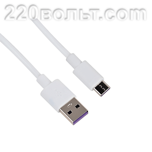 Кабель USB CI650 type-C белый 1м Intro