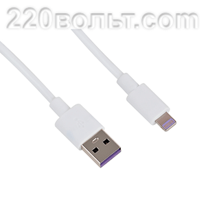 Кабель USB CI450 lightning белый 1м Intro