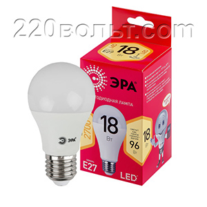 Лампа светодиодная ЭРА R LED A65-18W-827-E27 R (диод, груша,18Вт, тепл, E27)